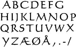 Trykkloss, Løse bokstaver, Calligraph